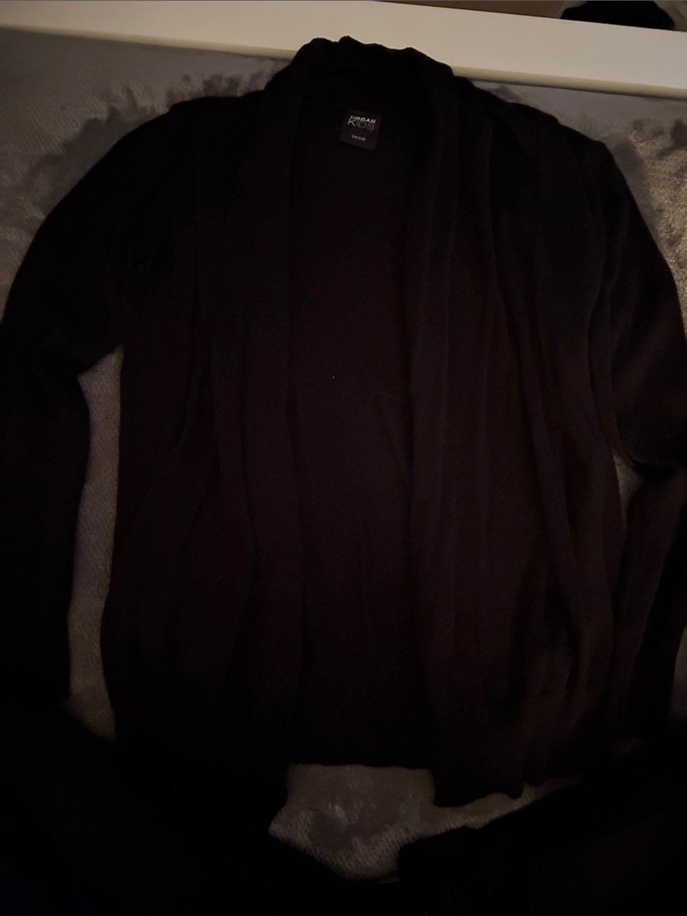 Urban Outfitters Black Open-Front Kids Sweater Cardigan